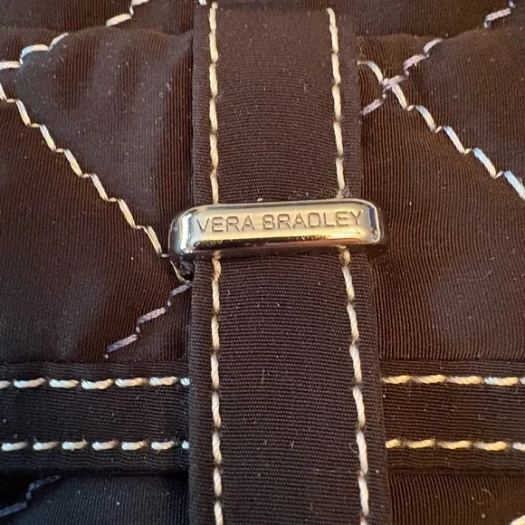 Vera Bradley Black Berkeley Clutch Microfiber Wristlet Wallet - Picture 2 of 7